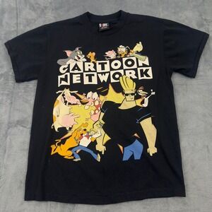 Rare 2000s Cartoon Network Bootleg Giant Tag Graphic Black T-Shirt